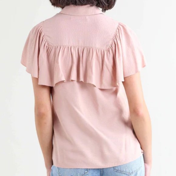 DownEast Pink Ruffle Blouse - Picture 3 of 9